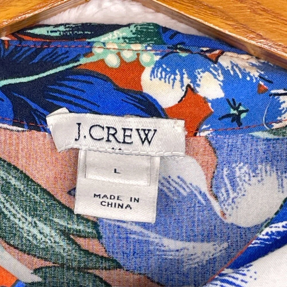 J Crew Maxi Dress Womens Large Blue Multi Floral Botanical Boho Short Sleeves - Picture 4 of 14
